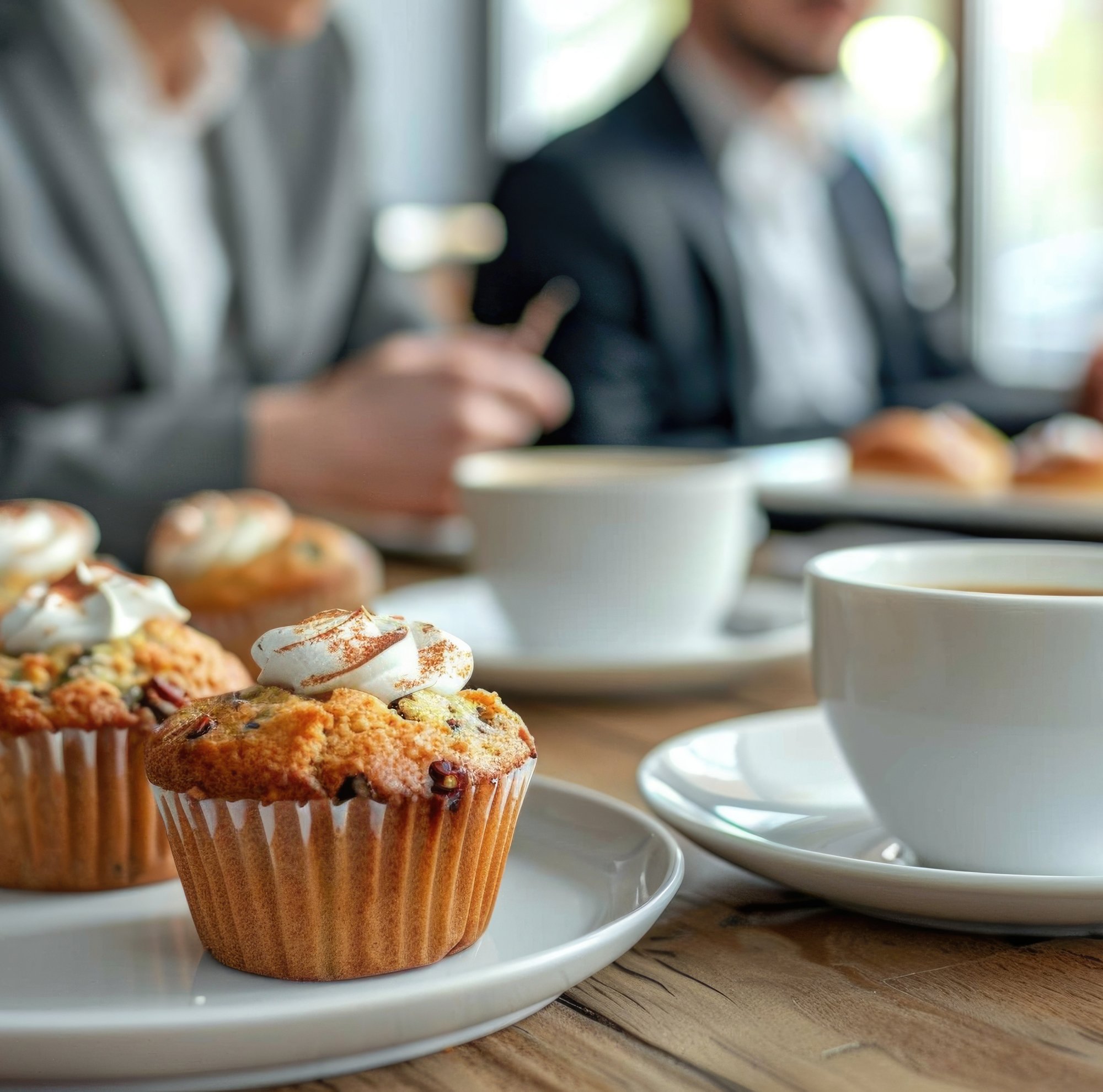 une-tasse-de-cafe-et-des-muffins-sont-sur-une-table-avec-une-taste-de-cafe